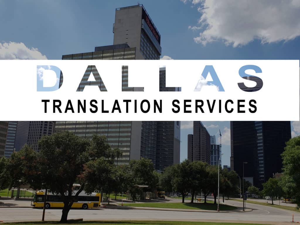 Dallas Translation Services by local translators in Dallas, Plano, Mesquite; Arlington; Irving; and Fort Worth. Certified Translators for legal contracts and agreements,; diplomas and transcripts; medical records; financial documents and more..; Professional translation services in Spanish; Portuguese; French; German; Italian; Chinese and Vietnamese.  24 Hour Translation Services in highly rated on Google and centrally located at 5025 Addison Circle Dr. in Addison, Texas 75001.