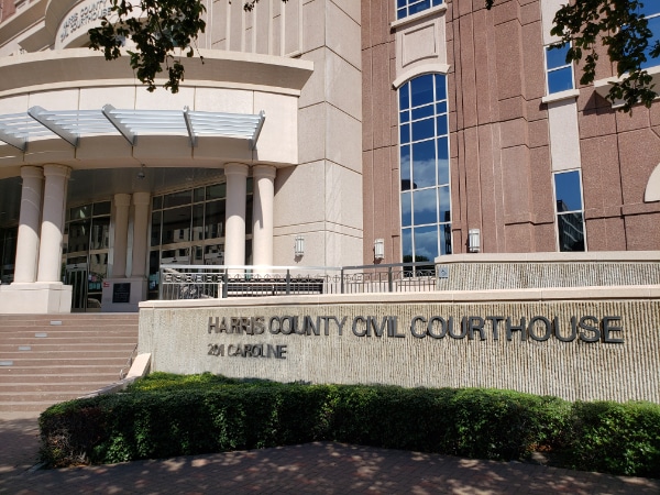 The Harris County Civil Courthouse at 201 Caroline St 5th floor, Houston, TX 77002. 