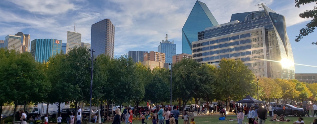 Diversity on display at Klyde Warren Park in Dallas, TX. Each weekend, hundreds of diverse families from all over the world meet to socialize.