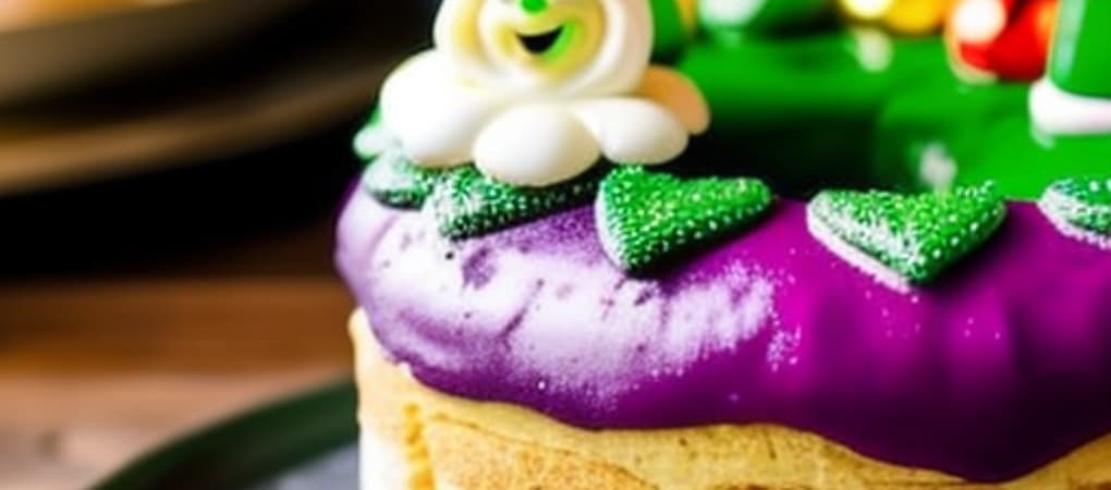 Picture of king cake served in Galveston.