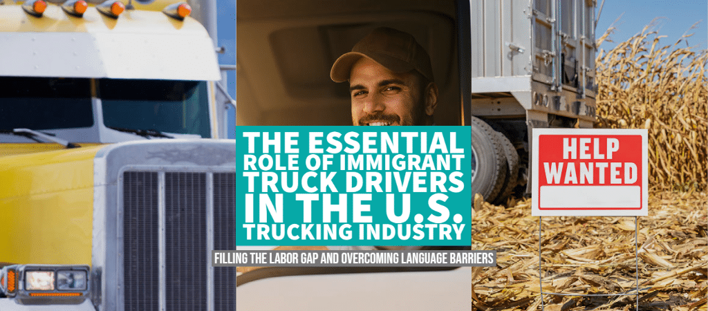 Immigrant truck driver behind the wheel.
