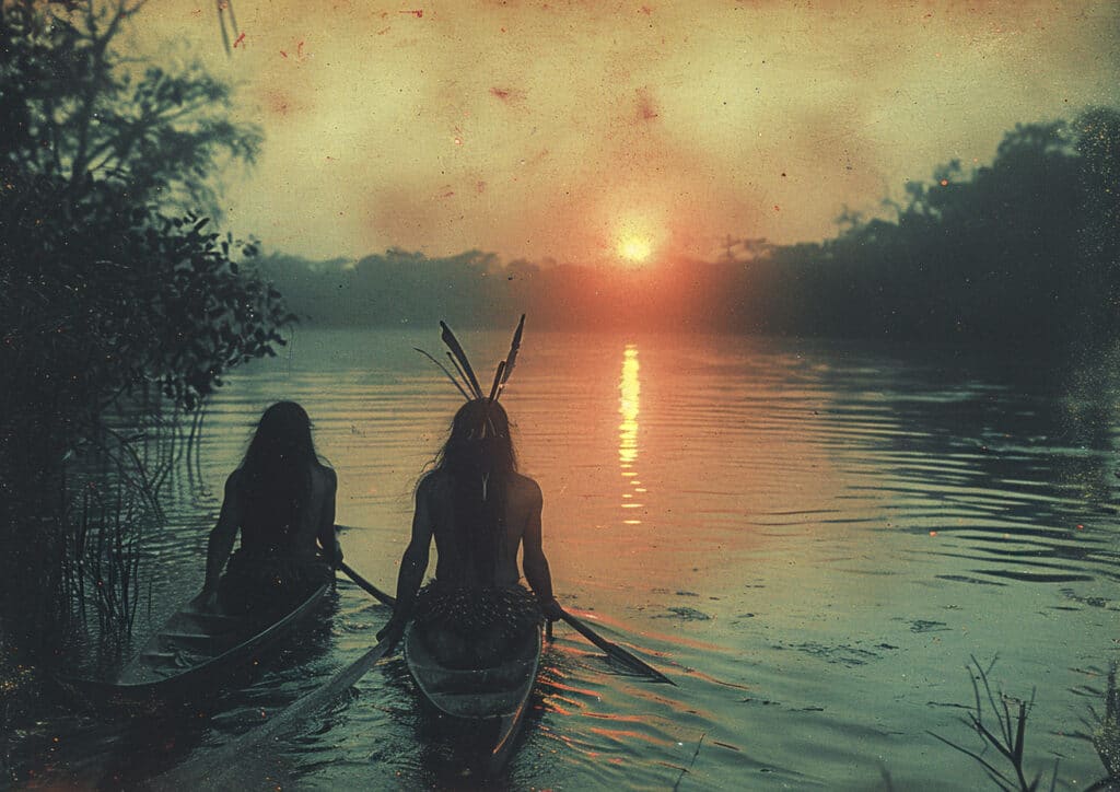 Karankawa and Atakapa indigenous groups on buffalo bayou