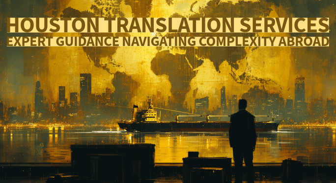 mage shows a globe with a freight ship floating by symbolizing Houston translation services enabling effective worldwide communication in a complex business world.