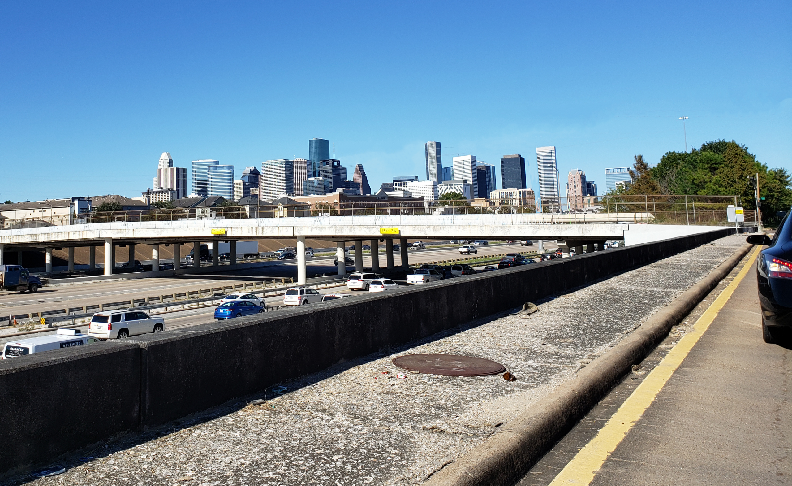 A photo of Interstate 45 north of downtown Houston where construction is set to begin on the massive Houston freeway project.